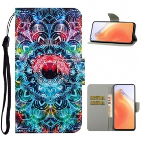 Folio-hoesje voor Xiaomi Mi 10T / 10T Pro Met Ketting Knipperende Mandala Met Bandjes