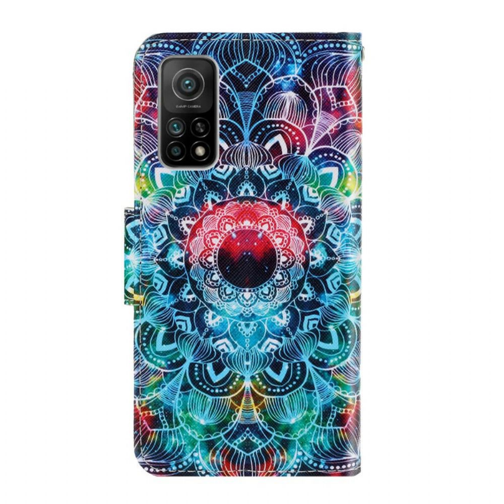 Folio-hoesje voor Xiaomi Mi 10T / 10T Pro Met Ketting Knipperende Mandala Met Bandjes