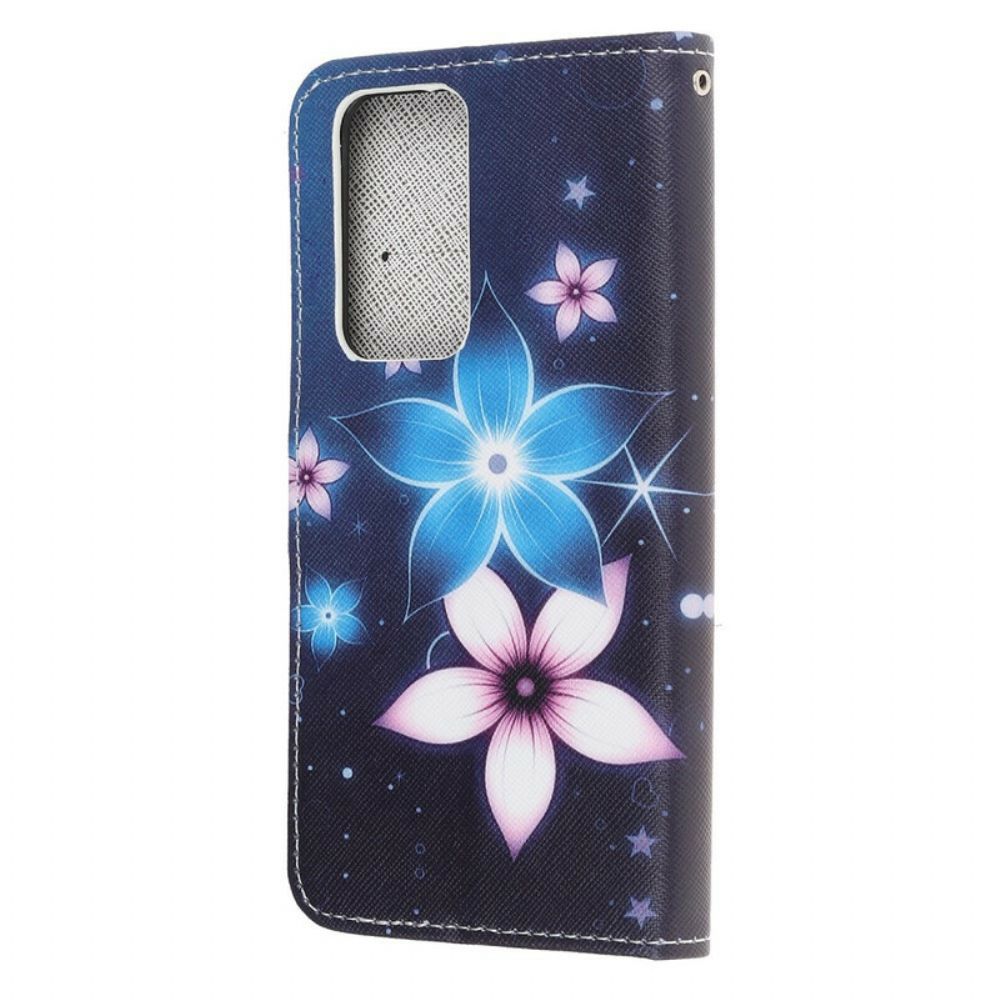 Folio-hoesje voor Xiaomi Mi 10T / 10T Pro Met Ketting Maanband Bloemen