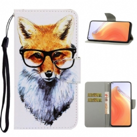 Folio-hoesje voor Xiaomi Mi 10T / 10T Pro Met Ketting Smart Fox Met Riem