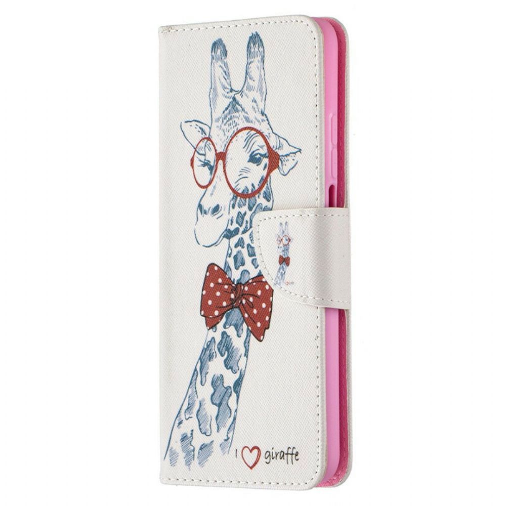 Folio-hoesje voor Xiaomi Mi 10T / 10T Pro Nerdy Giraf