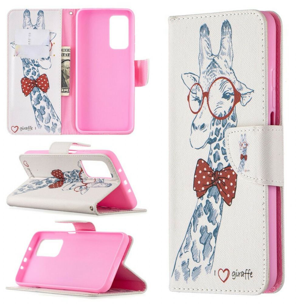 Folio-hoesje voor Xiaomi Mi 10T / 10T Pro Nerdy Giraf