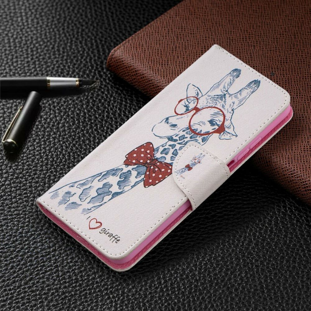 Folio-hoesje voor Xiaomi Mi 10T / 10T Pro Nerdy Giraf