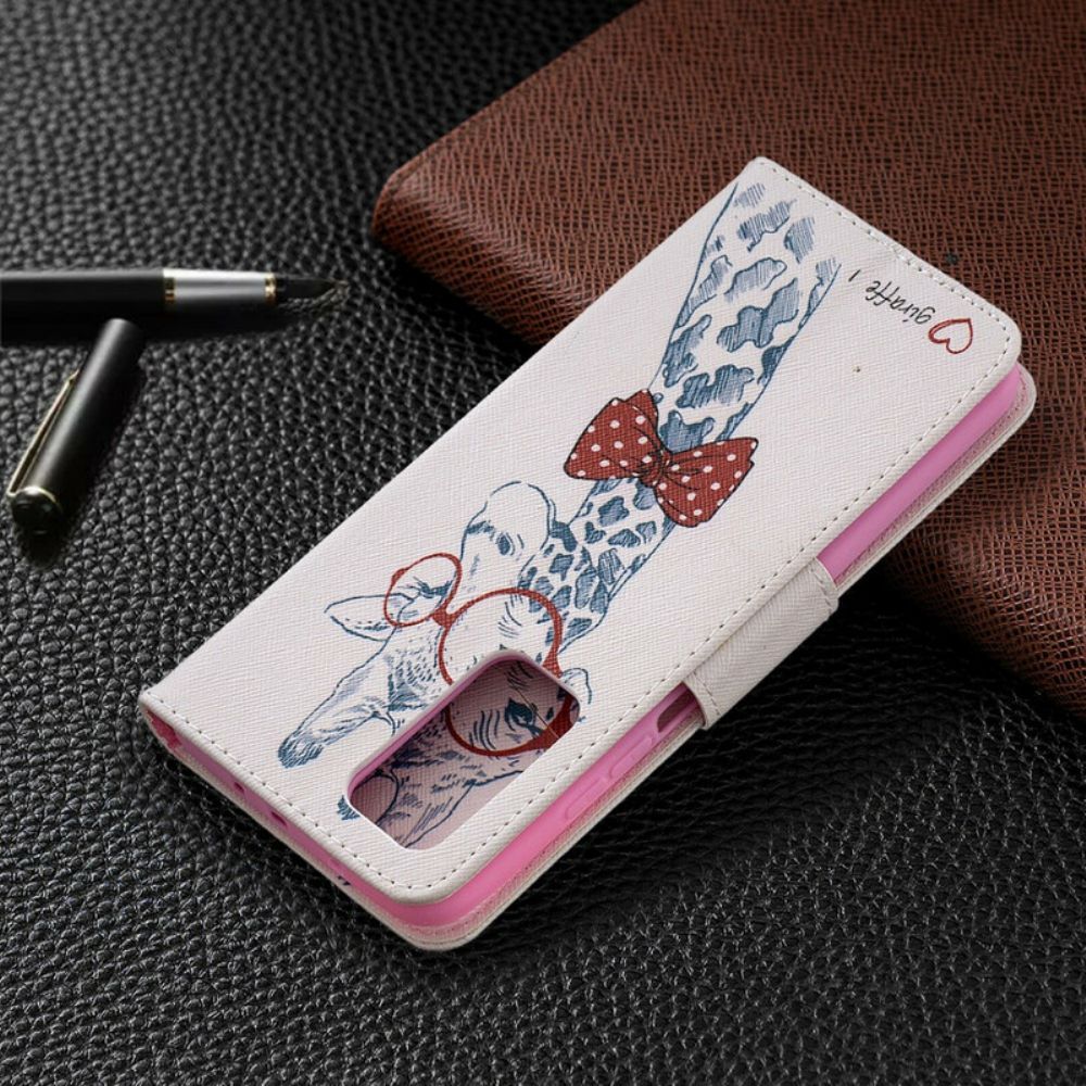 Folio-hoesje voor Xiaomi Mi 10T / 10T Pro Nerdy Giraf