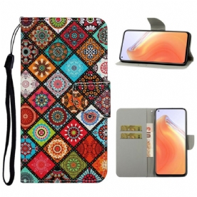 Folio-hoesje voor Xiaomi Mi 10T / 10T Pro Patchwork-mandala's Met Koord