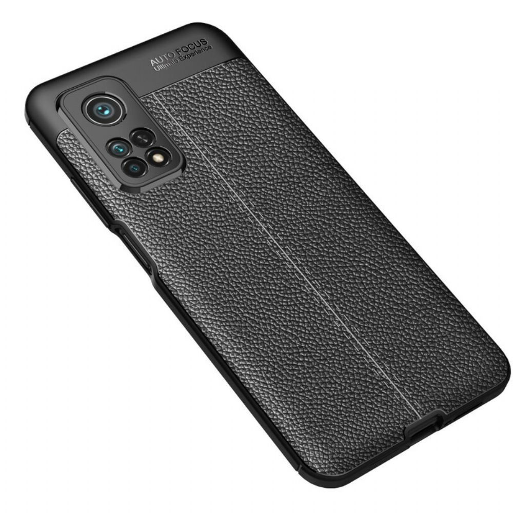 Hoesje voor Xiaomi Mi 10T / 10T Pro Dubbele Lijn Litchi Leder Effect