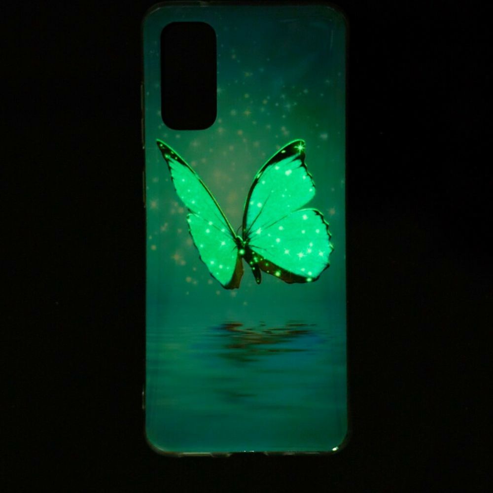 Hoesje voor Xiaomi Mi 10T / 10T Pro Fluorescerende Blauwe Vlinder