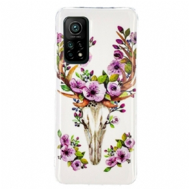 Hoesje voor Xiaomi Mi 10T / 10T Pro Fluorescerende Eland Met Bloemen