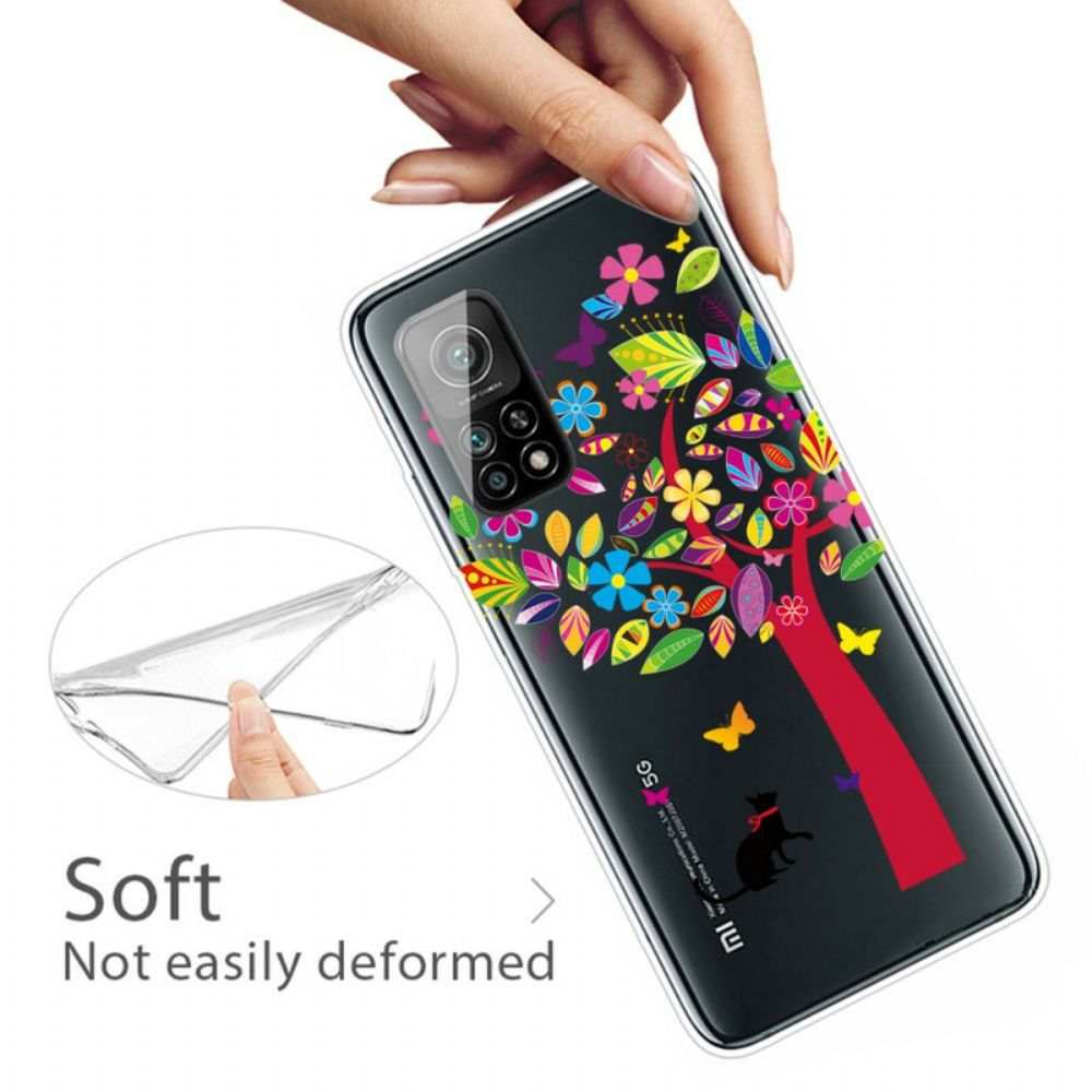 Hoesje voor Xiaomi Mi 10T / 10T Pro Kat Onder De Gekleurde Boom