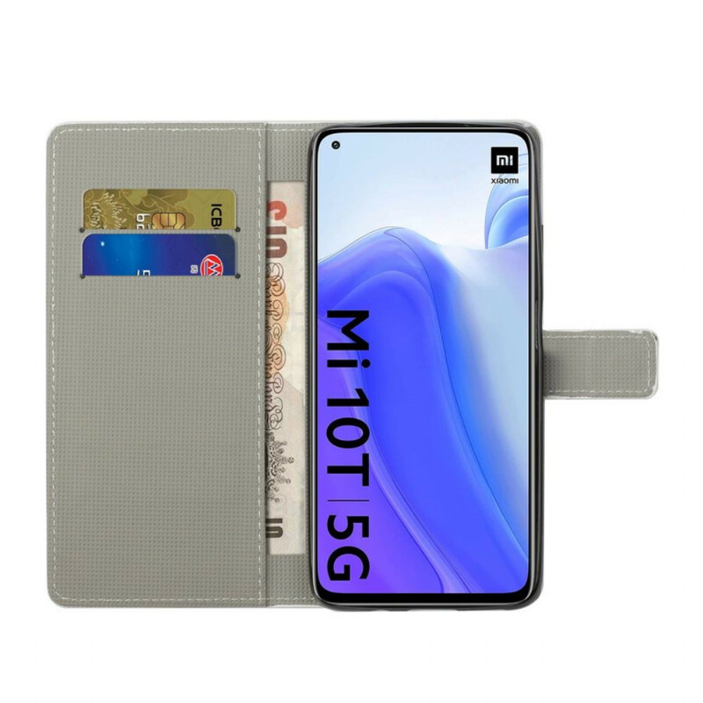 Leren Hoesje voor Xiaomi Mi 10T / 10T Pro Blauwe Vlinder