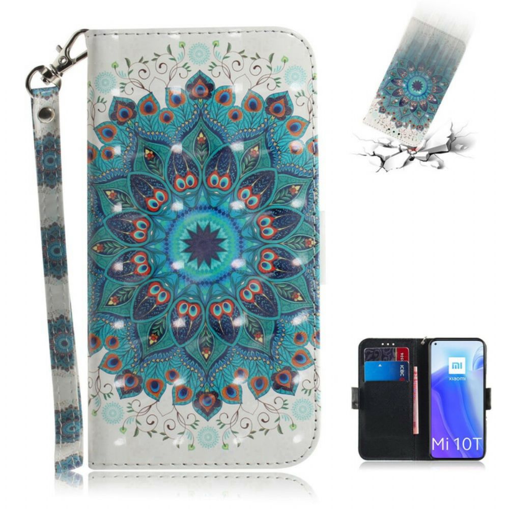 Leren Hoesje voor Xiaomi Mi 10T / 10T Pro Met Ketting Meesterlijke Mandala Met Bandjes