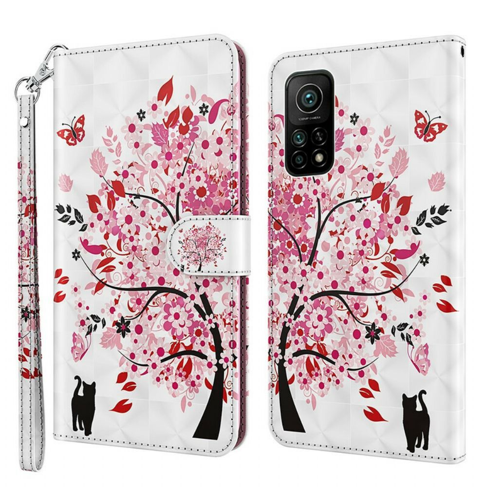 Leren Hoesje voor Xiaomi Mi 10T / 10T Pro Roze Boom