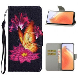 Leren Hoesje voor Xiaomi Mi 10T / 10T Pro Vlinder En Lotus