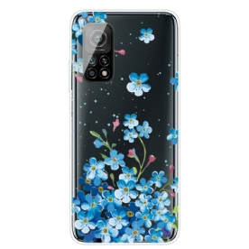 Telefoonhoesje voor Xiaomi Mi 10T / 10T Pro Boeket Blauwe Bloemen