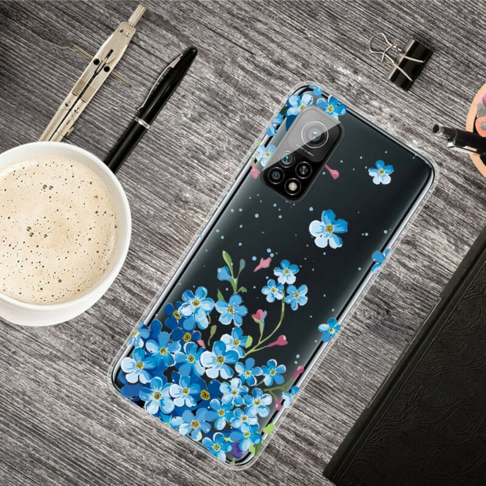 Telefoonhoesje voor Xiaomi Mi 10T / 10T Pro Boeket Blauwe Bloemen