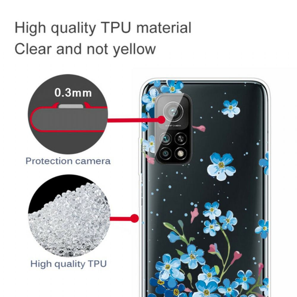 Telefoonhoesje voor Xiaomi Mi 10T / 10T Pro Boeket Blauwe Bloemen