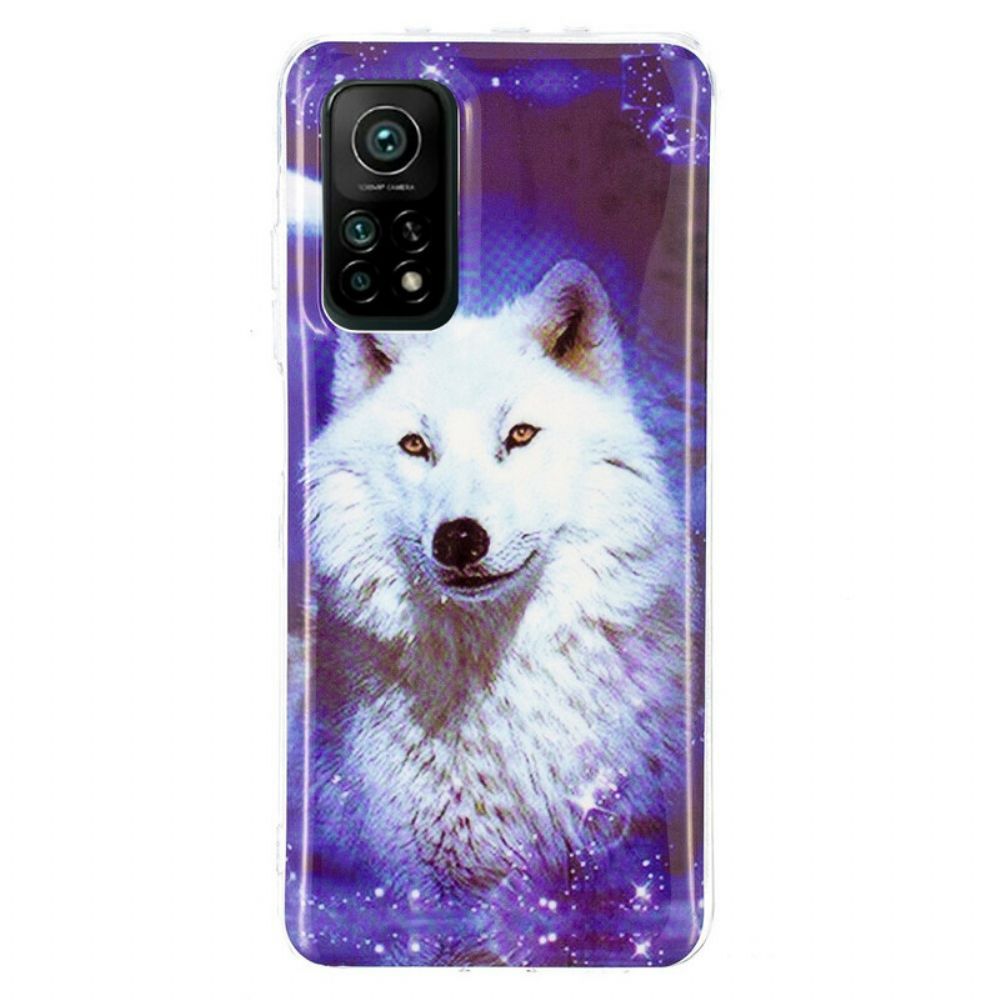 Telefoonhoesje voor Xiaomi Mi 10T / 10T Pro Fluorescerende Wolf-serie