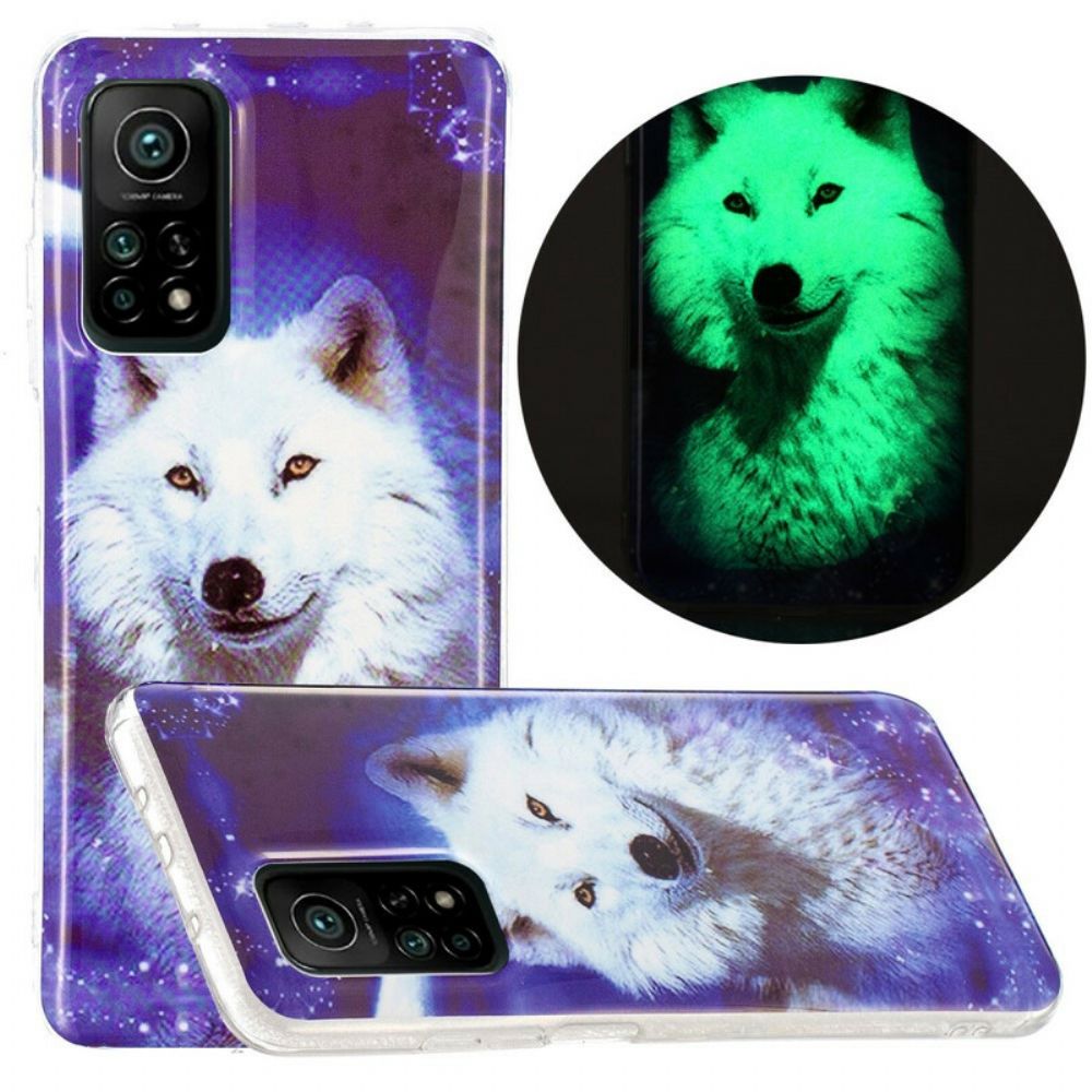 Telefoonhoesje voor Xiaomi Mi 10T / 10T Pro Fluorescerende Wolf-serie