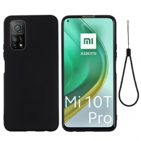 Telefoonhoesje voor Xiaomi Mi 10T / 10T Pro Vloeibare Siliconen Met Koord