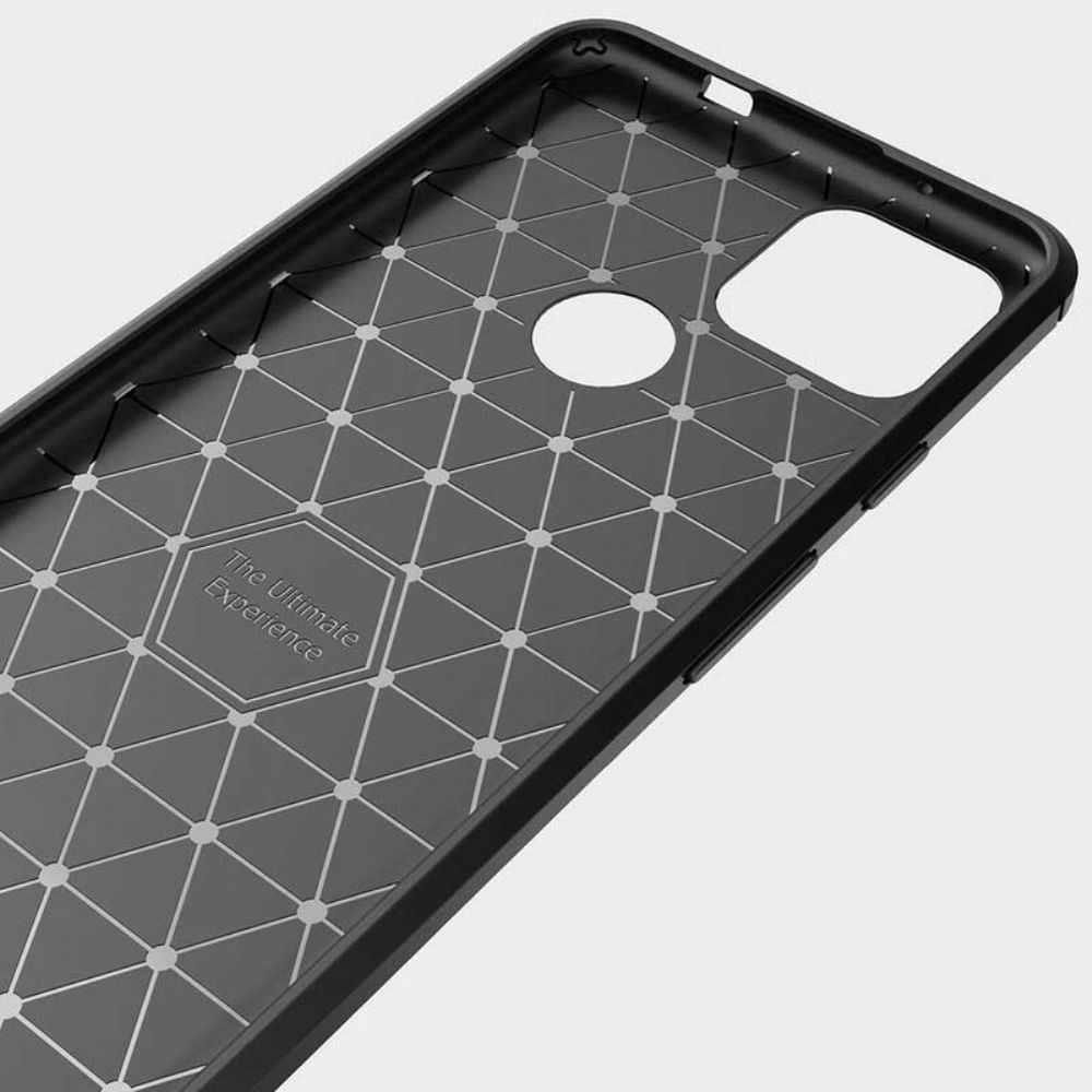 Telefoonhoesje voor Google Pixel 5A Geborstelde Koolstofvezel