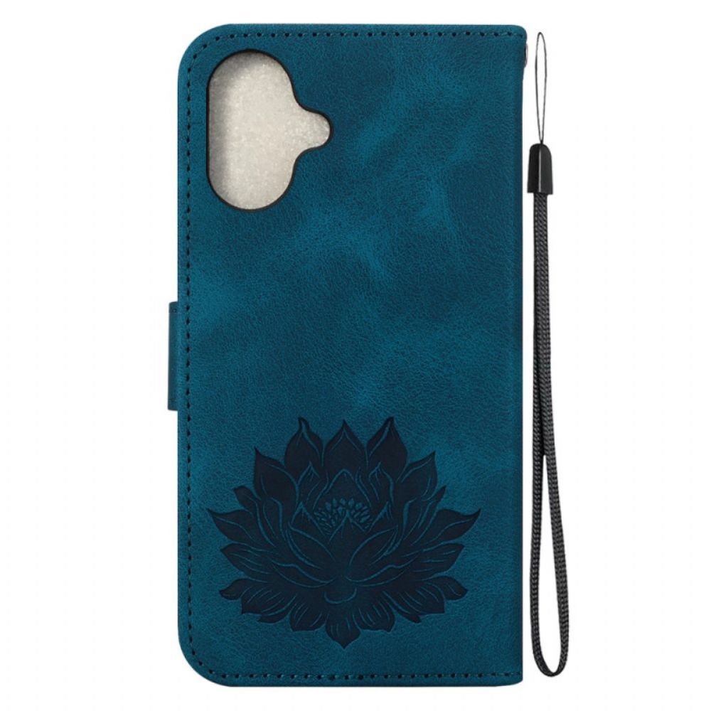 Bescherming Hoesje iPhone 16 Plus Lotus Met Riem