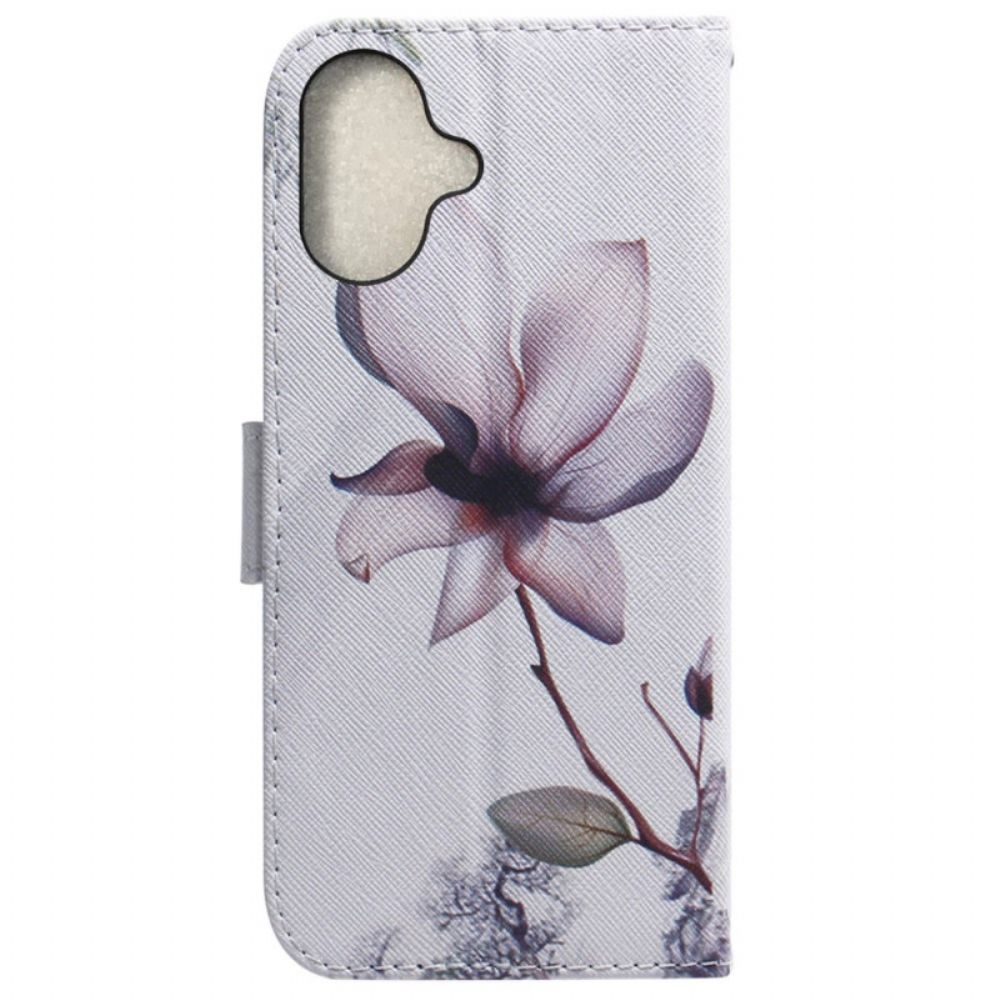 Bescherming Hoesje iPhone 16 Plus Roze Bloem