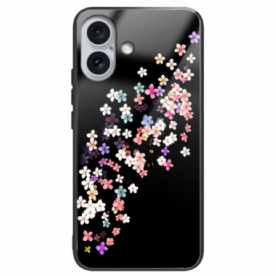 Case Hoesje iPhone 16 Plus Telefoonhoesje Bloemmotief Van Gehard Glas