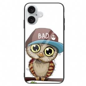 Case Hoesje iPhone 16 Plus Telefoonhoesje Slecht Chouette Gehard Glas