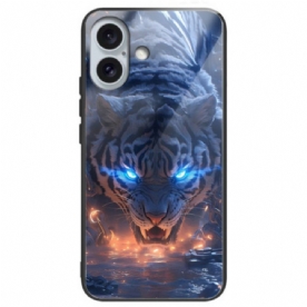 Case Hoesje iPhone 16 Plus Telefoonhoesje Tijgerbedrukt Gehard Glas