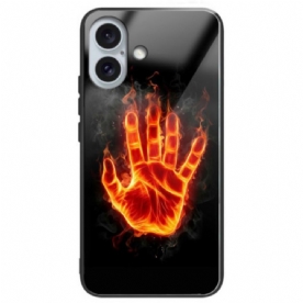 Case Hoesje iPhone 16 Plus Telefoonhoesje Vuurpalm Gehard Glas