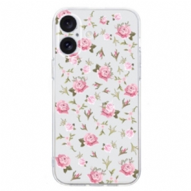 Cover Hoesje iPhone 16 Plus Telefoonhoesje Kleine Roze Bloemen