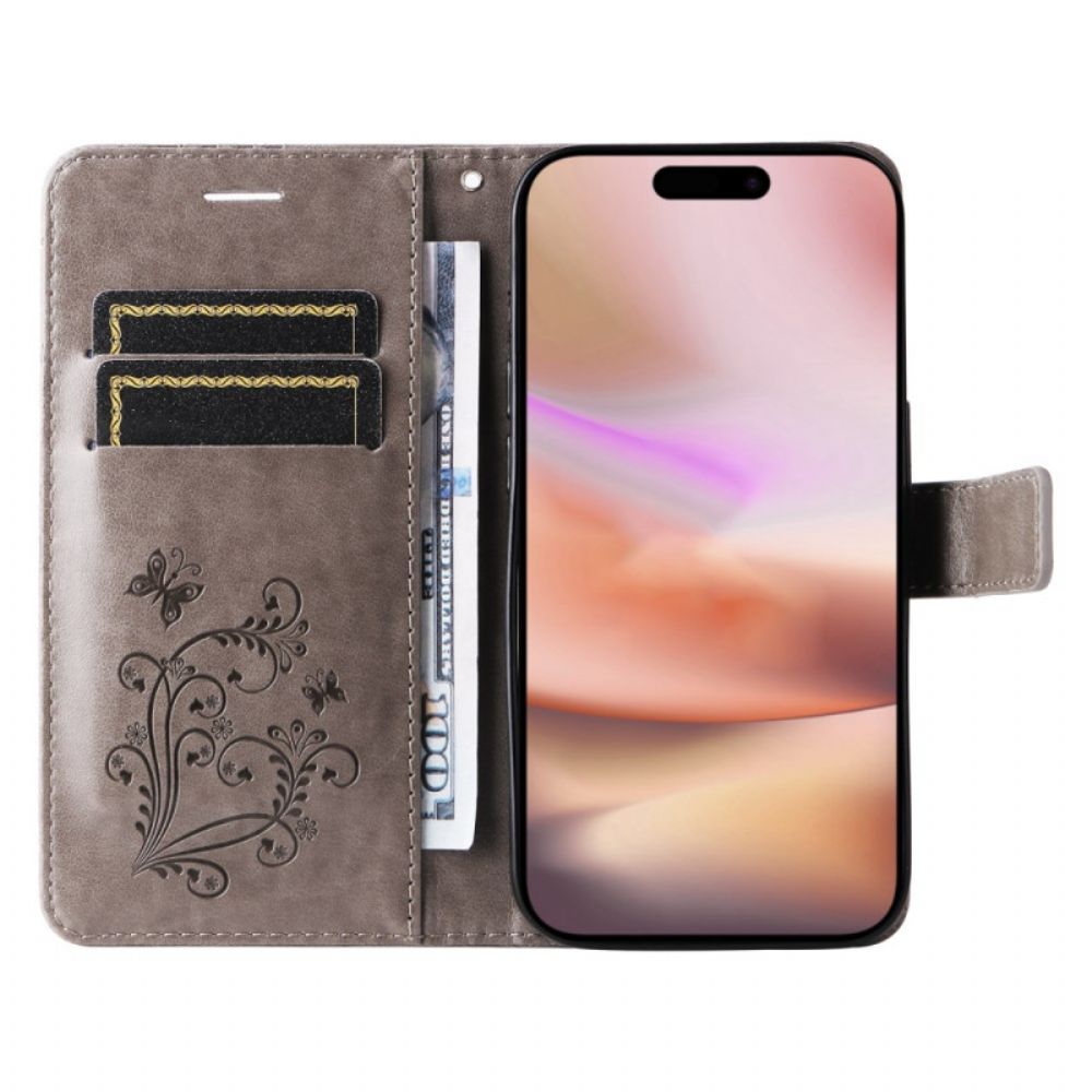 Flip Case Leren iPhone 16 Plus Reuzevlinders Met Riempje