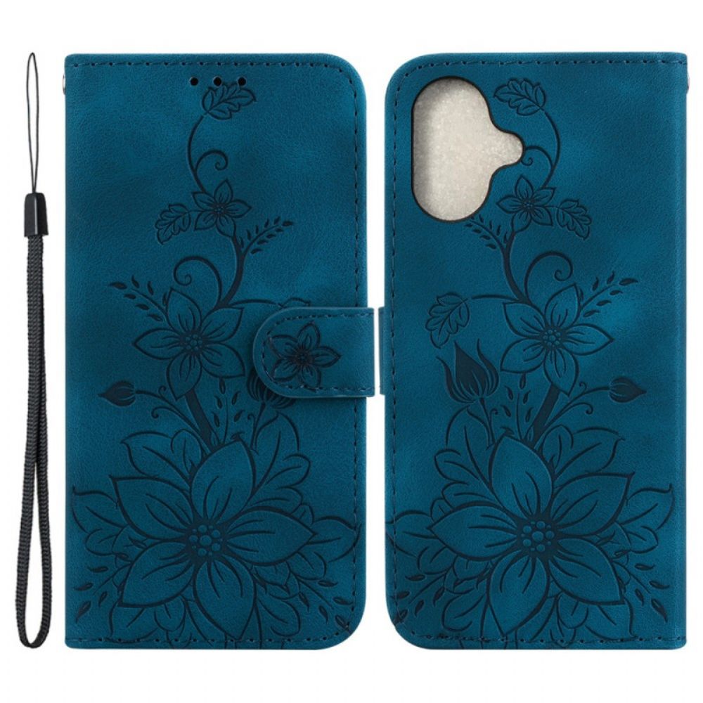 Folio-hoesje iPhone 16 Plus Telefoonhoesje Bloemen