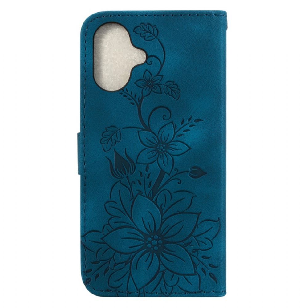 Folio-hoesje iPhone 16 Plus Telefoonhoesje Bloemen