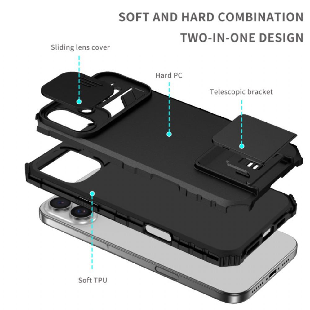 Hoesje iPhone 16 Plus Cameraschuifregelaar En Ondersteuning