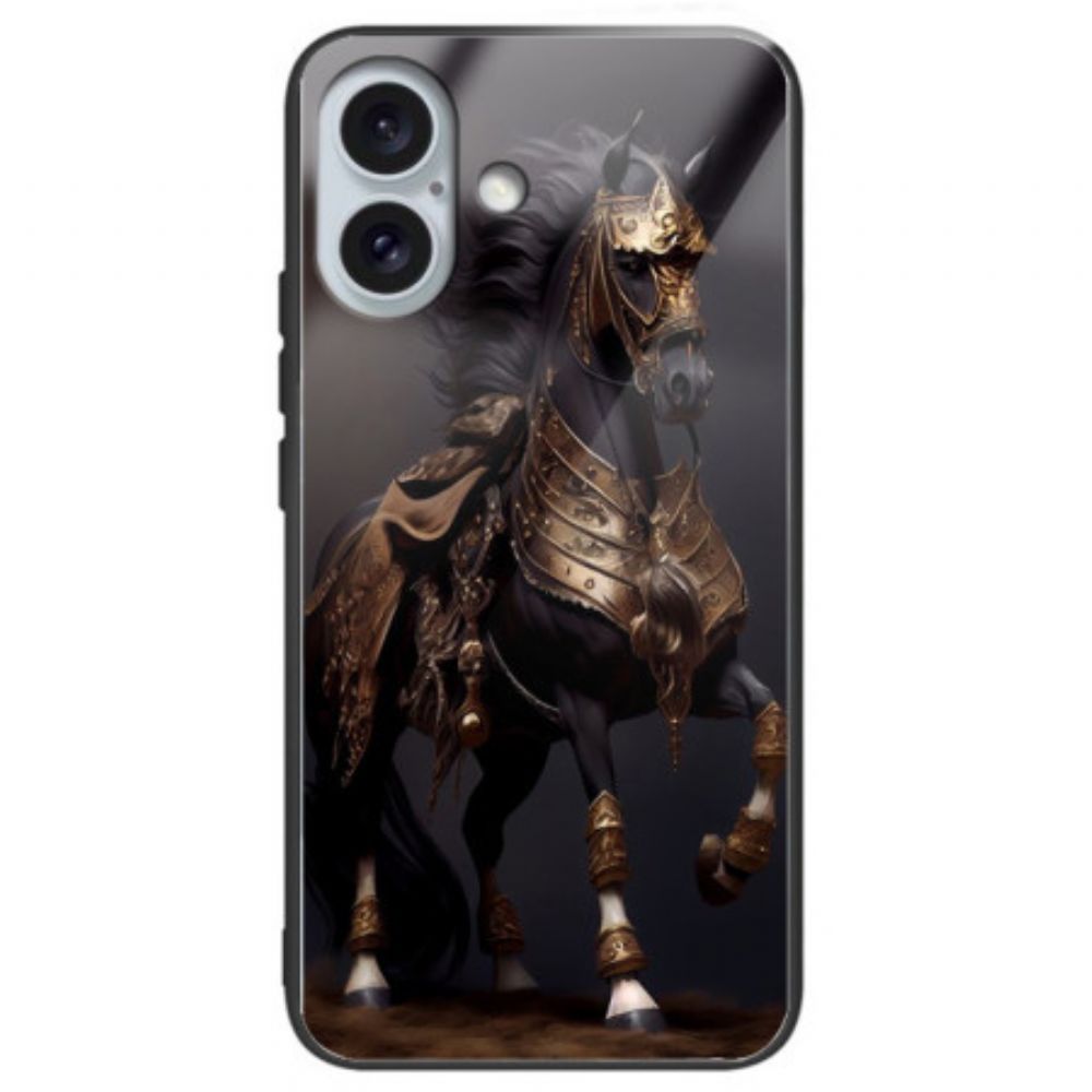 Hoesje iPhone 16 Plus Gemaskerd Paard Van Gehard Glas Bescherming Hoesje