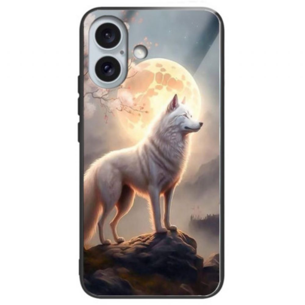 Hoesje iPhone 16 Plus Maanlicht Wolf Gehard Glas