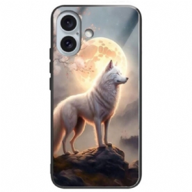 Hoesje iPhone 16 Plus Maanlicht Wolf Gehard Glas