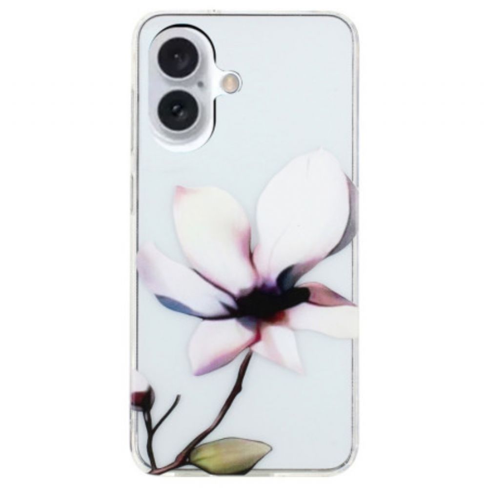 Hoesje iPhone 16 Plus Witte Bloem