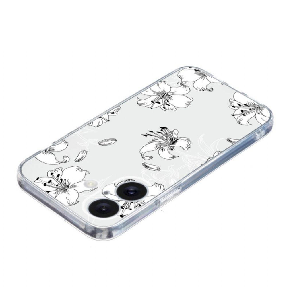 Hoesje iPhone 16 Plus Witte Bloemen