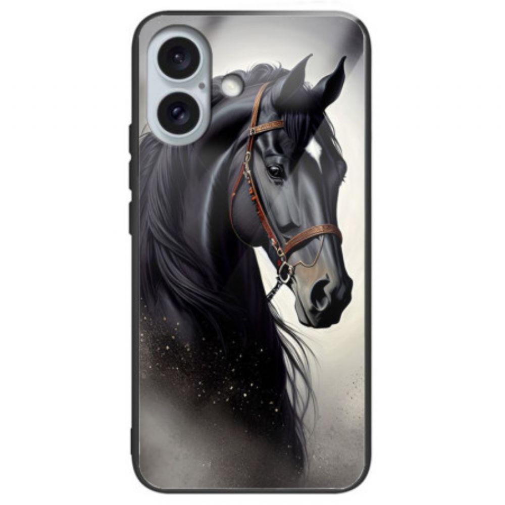 Hoesje Voor iPhone 16 Plus Paard Van Gehard Glas