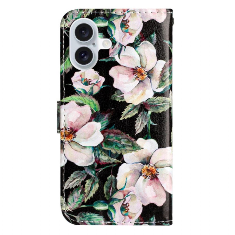 Leren Hoesje iPhone 16 Plus Band Magnolia's