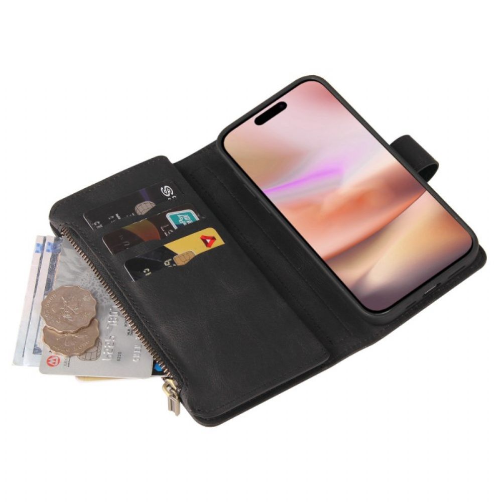 Leren Hoesje Voor iPhone 16 Plus Multifunctioneel