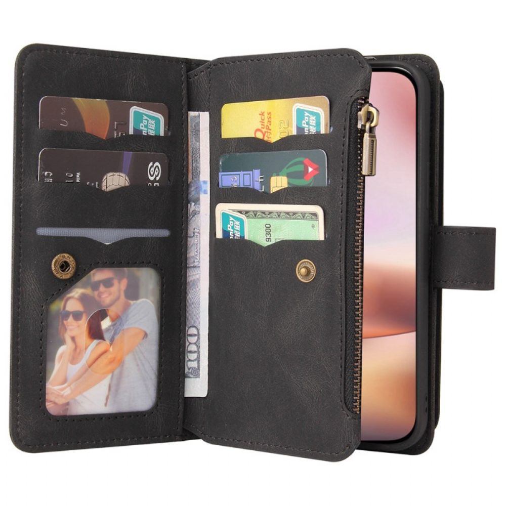 Leren Hoesje Voor iPhone 16 Plus Multifunctioneel