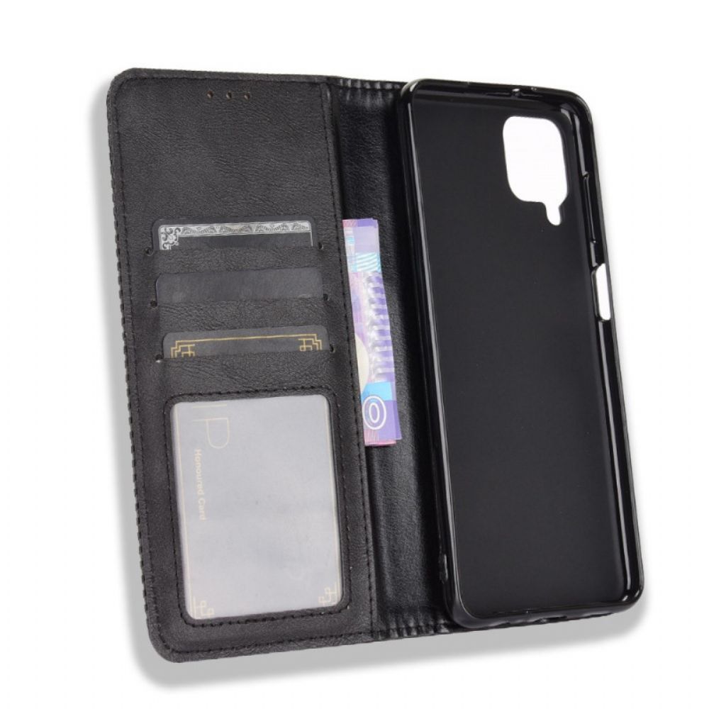 Bescherming Hoesje voor Samsung Galaxy M32 Folio-hoesje Vintage Gestileerd Leereffect