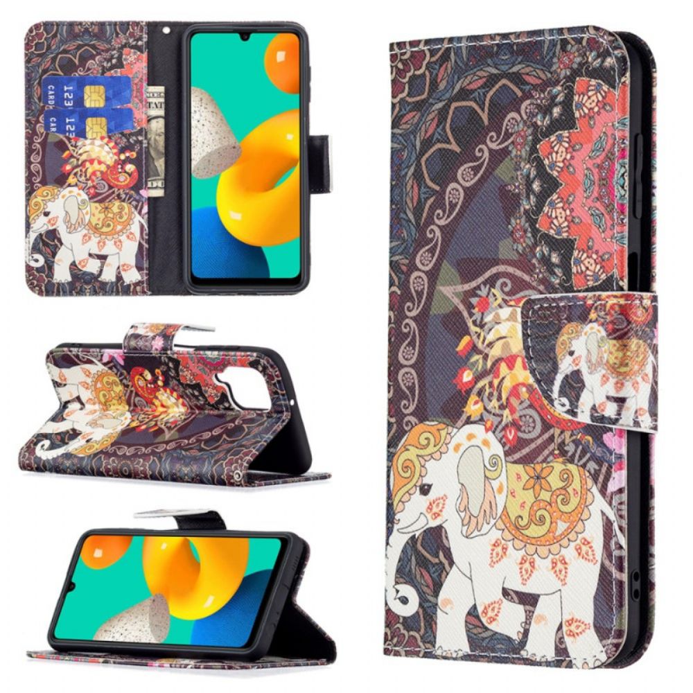 Flip Case voor Samsung Galaxy M32 Indische Olifant