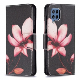 Flip Case voor Samsung Galaxy M32 Roze Bloem