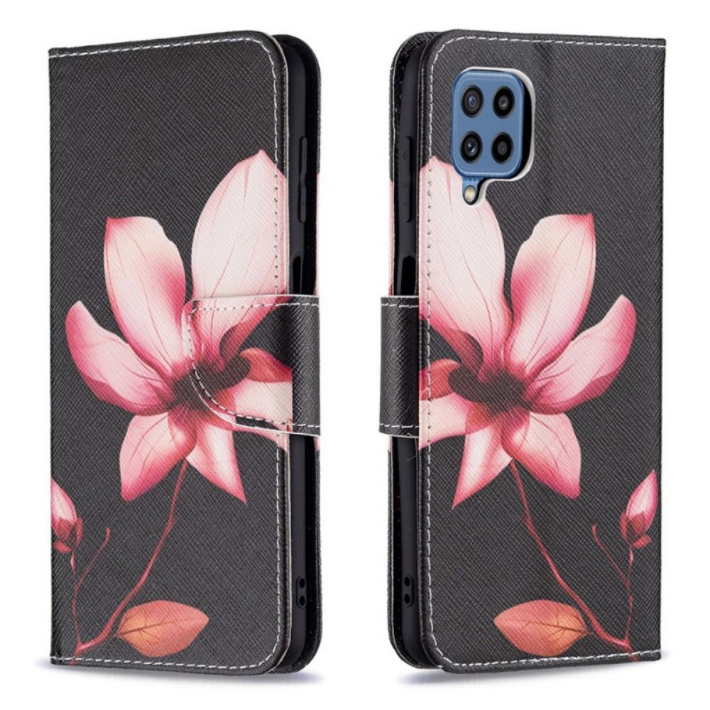 Flip Case voor Samsung Galaxy M32 Roze Bloem