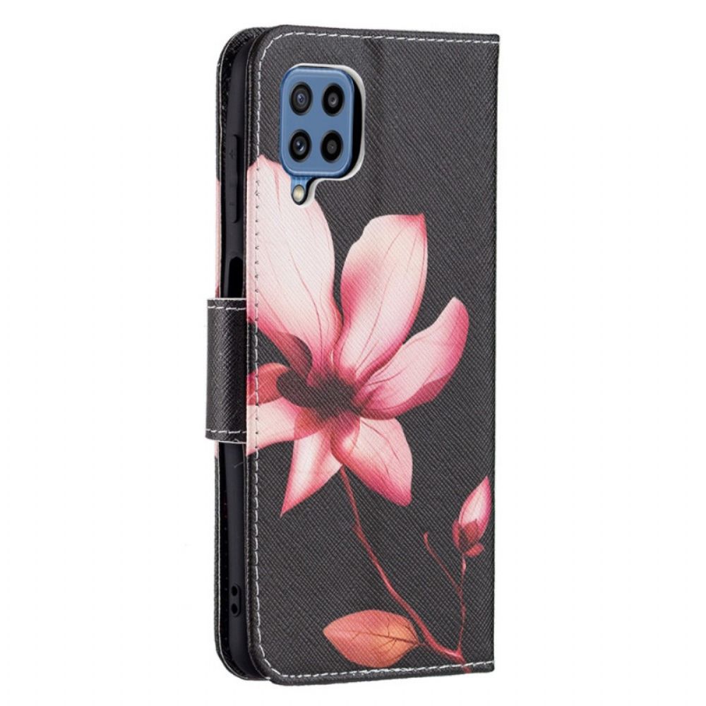 Flip Case voor Samsung Galaxy M32 Roze Bloem