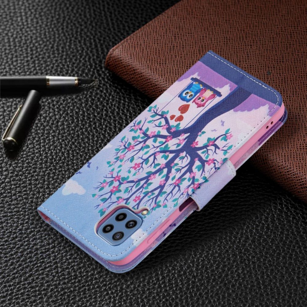 Flip Case voor Samsung Galaxy M32 Uilen Op De Schommel